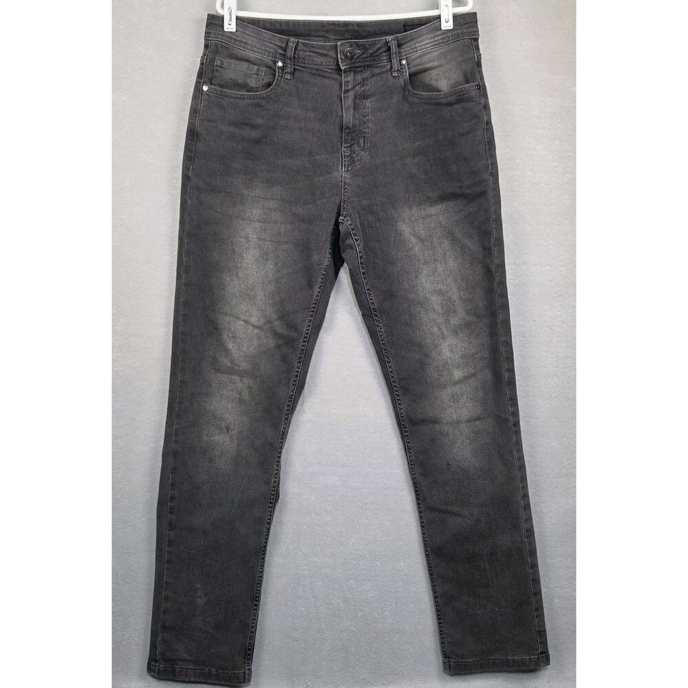The Perfect Jean NYC Jeans Mens 34x33 Gray Athletic Fit Tapered Demin